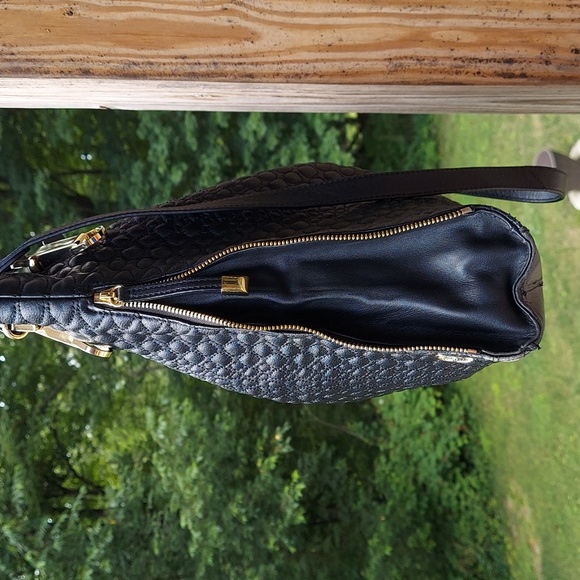 Vince Camuto | Riley Black Bubble Leather Shoulder Crossbody Bag Purse - Picture 9 of 16